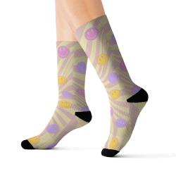 Retro Happy Face Novelty Socks - Fun and Comfortable Size S
