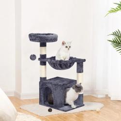 Indoor Cat Tower with Hammock and Scratching Post